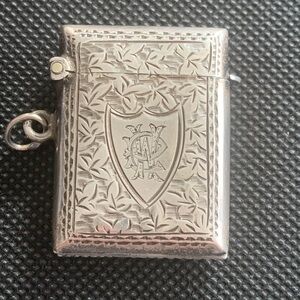 Antique Silver Victorian 1903 Vesta Case